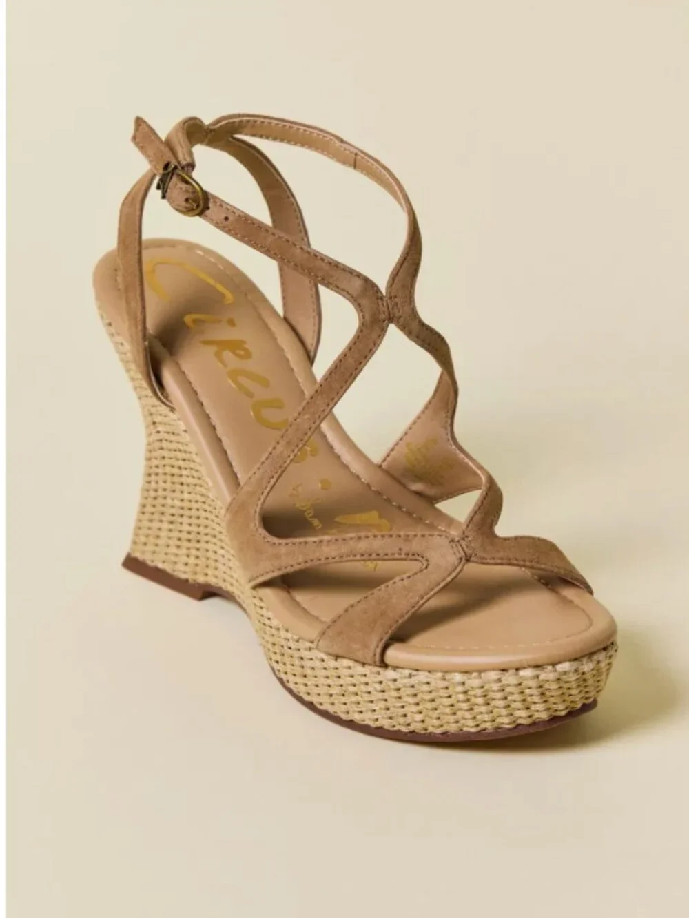 Free People Women's Trina Espadrille Wedge Sandals In Honeyed Oak- 8-1/2 NWT